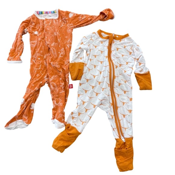 Other - Texas Longhorns Newborn Baby Bamboo Sleepers 2 Pack magnetic me Zip Up I09